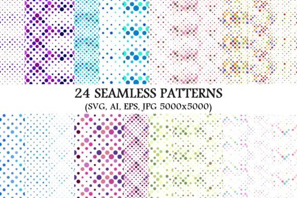 24 Seamless Color Dot Patterns
