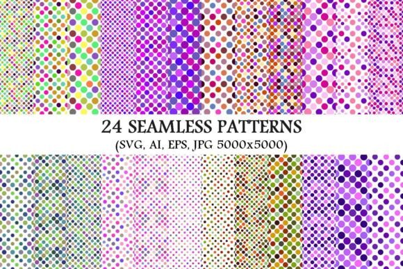 24 Seamless Colorful Dot Patterns