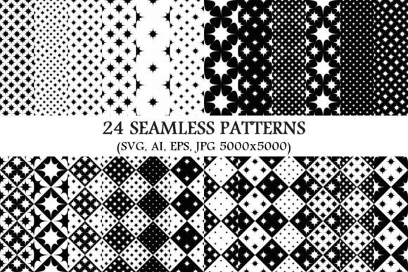 24 Seamless Curved Star Patterns