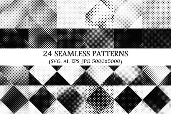24 Seamless Halftone Dot Patterns