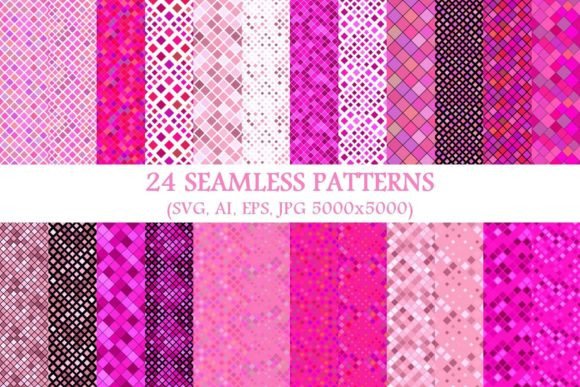 24 Seamless Pink Square Patterns: Versatile, Scalable Design Assets for Modern Creatives