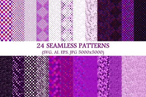 24 Seamless Purple Dot Patterns