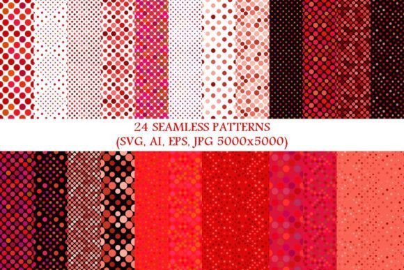 24 Seamless Red Dot Patterns