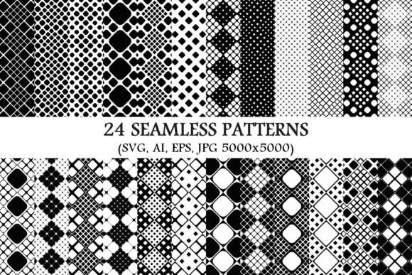 24 Seamless Rounded Square Patterns: A Versatile Design Resource for Creatives and Professionals
