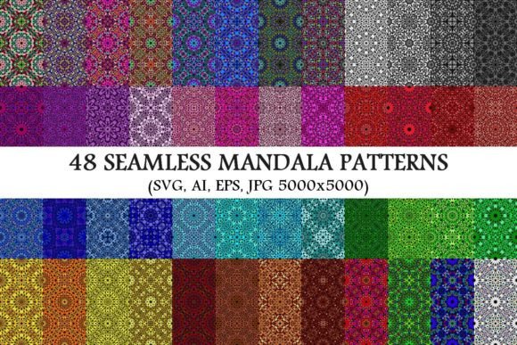48 Seamless Floral Mandala Patterns