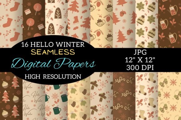 Boho Chic Winter Digital Papers: Creative, High-Quality Backgrounds for Every Seasonal Project