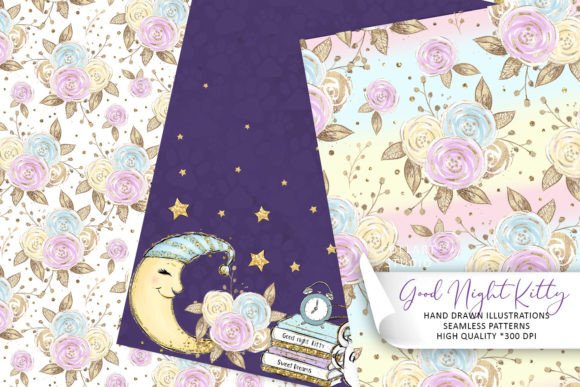 Cute Kittens Seamless Patterns, Papers