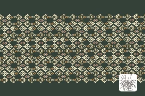 Ethnic Ikat Green Diamond Fish Patterns: A Versatile Foundation for Contemporary Print Design