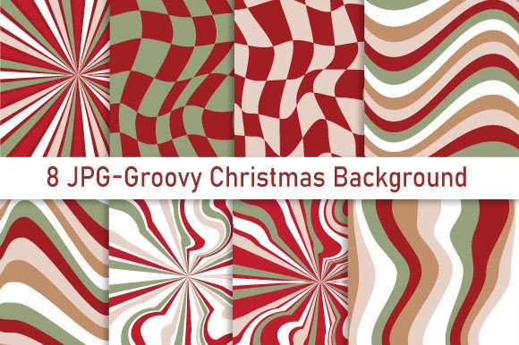 Groovy Christmas Digital Papers Patterns