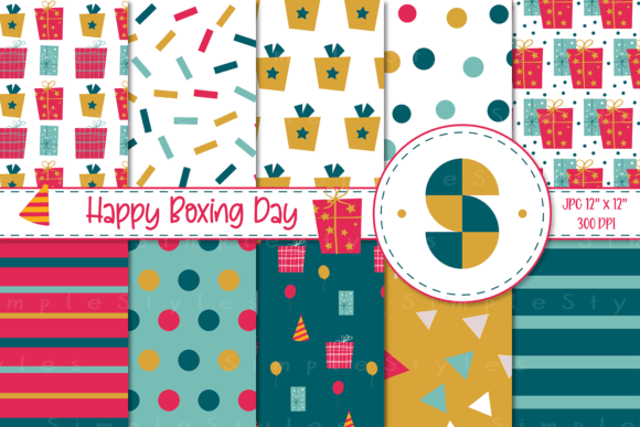 Happy Boxing Day Patterns Digital Paper: Versatile, Print-Ready Designs for Creators