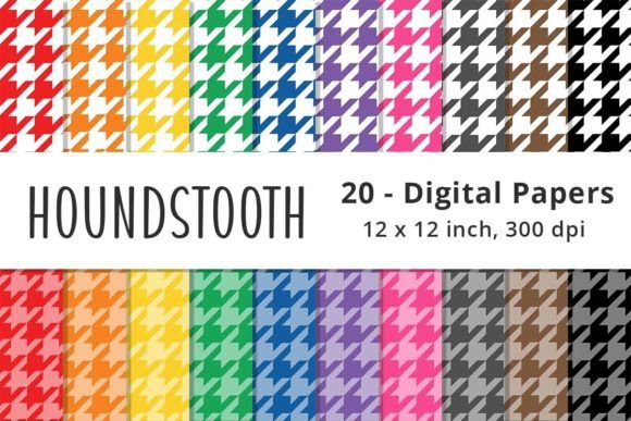 Houndstooth Digital Paper Patterns