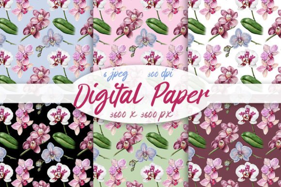 Patterns Orchid Digital Paper, Seamless