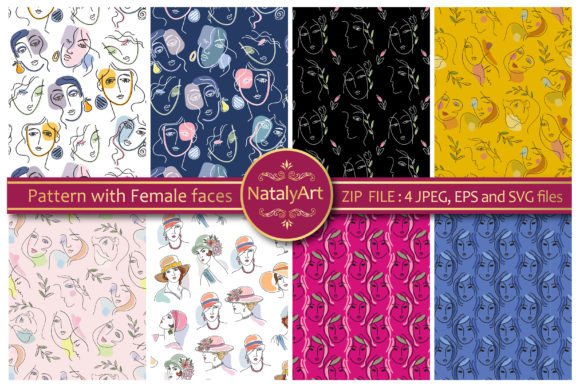 Seamless Patterns with Female Faces: Versatile Digital Assets for Creative Projects