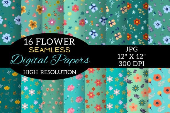 Turquoise Flower Digital Paper Patterns: Elevating Creative Workflows with Purposeful Design