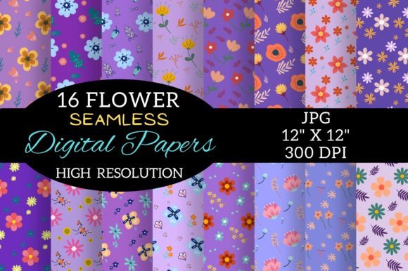 Violet Flower Digital Paper Patterns: A Versatile Creative Resource