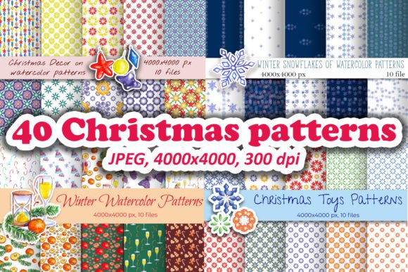 Winter Christmas Patterns Bundle